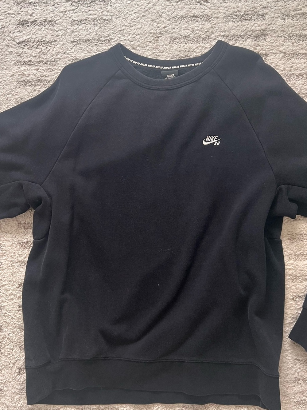 Nike Men's Black Crewneck Sweatshirt with SB Branding
